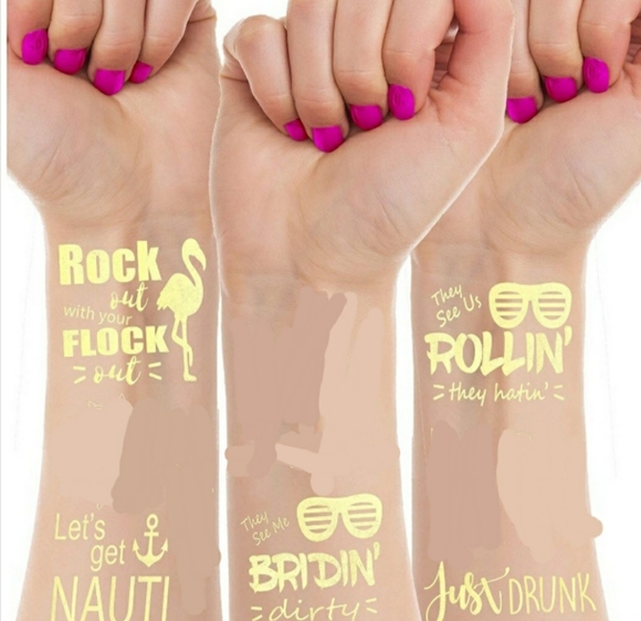 Batchlorette temporary tatoos gold 35 total - Picture 2 of 8